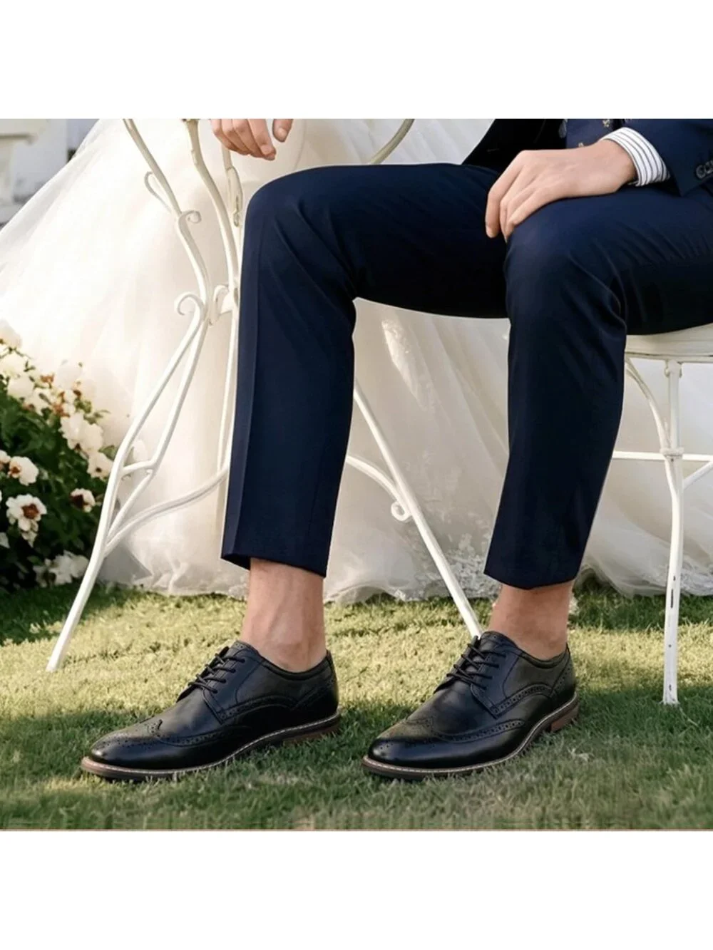 Men's Black Cap Toe Wedding Work Wear Office Business Oxford Dress Shoes